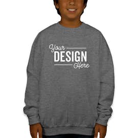 Gildan Youth Midweight 50/50 Crewneck Sweatshirt - Color: Graphite Heather