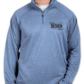 Devon & Jones Heather Quarter Zip Performance Pullover - Color: French Blue Heather