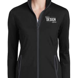 Sport-Tek Women's Sport-Wick Stretch Full Zip Jacket - Color: Black / Charcoal Grey