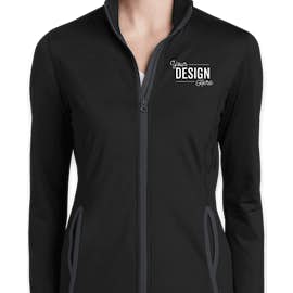 Sport-Tek Women's Sport-Wick Stretch Full Zip Jacket - Color: Black / Charcoal Grey