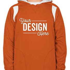 Team 365 Contrast Performance Pullover Hoodie - Color: Sport Burnt Orange / White