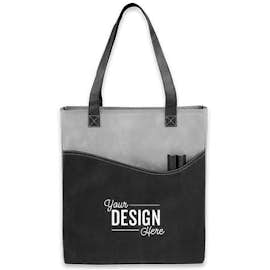 Promotional Non-Woven Pocket Convention Tote - Color: Gray