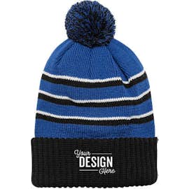 Richardson Stripe Cuffed Beanie - Color: Royal / Black / White