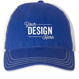 Richardson Garment Washed Trucker Hat - Color: Royal / White