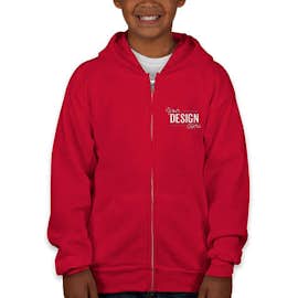 Hanes Youth EcoSmart 50/50 Zip Hoodie - Color: Deep Red