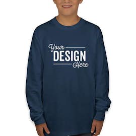 Hanes Youth Authentic Long Sleeve T-shirt - Color: Navy