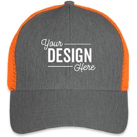 Big Accessories Urban Trucker Hat - Color: Black / Neon Orange