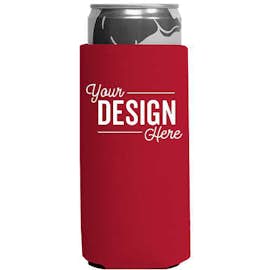Foldable Slim Can Cooler - Color: Red