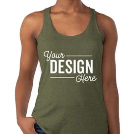 Next Level Women's Tri-Blend Racerback Tank - Color: Military Green