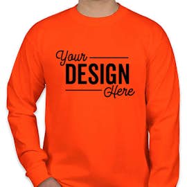Bayside USA-Made 100% Cotton Long Sleeve T-shirt - Color: Orange