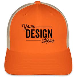 Yupoong Retro Trucker Hat - Color: Rustic Orange / Khaki