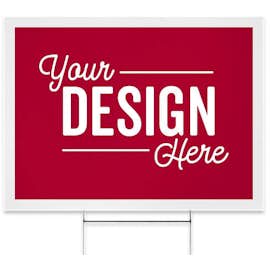Full Color 24" x 18" Yard Sign with Metal Post - Color: Cardinal