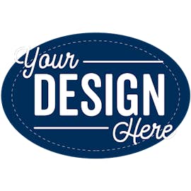 Full Color 3 in. x 2 in. Oval Vinyl Decal - Color: Navy