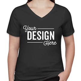 Bella + Canvas Women's Tri-Blend V-Neck T-shirt - Color: Charcoal Black Triblend