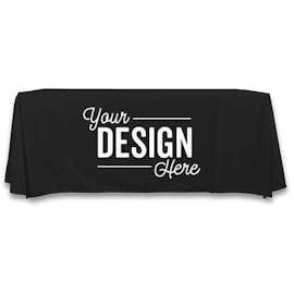Full Color 8' Throw Tablecloth - Color: Black