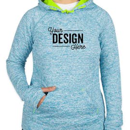J. America Women's Cosmic Performance Pullover Hoodie - Color: Electric Blue / Neon Green