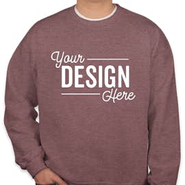 Gildan Midweight 50/50 Crewneck Sweatshirt - Color: Heather Sport Dark Maroon