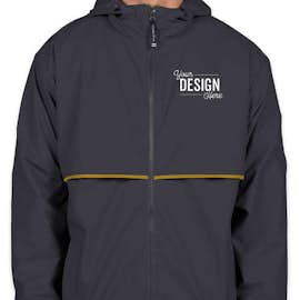 Charles River New Englander Hooded Rain Jacket - Color: True Navy / Yellow