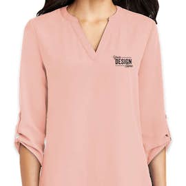Port Authority Women's 3/4 Sleeve Tunic Blouse - Color: Rose Quartz