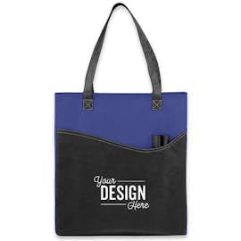Promotional Non-Woven Pocket Convention Tote - Color: Royal Blue