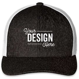 Pacific Headwear Heather Trucker Hat - Color: Black Heather / White