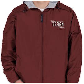 Port Authority Lined Hooded Team Jacket - Color: Maroon / Light Oxford