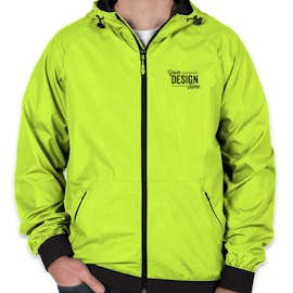 Sport-Tek Embossed Full Zip Hooded Jacket - Color: Lime Shock / Black