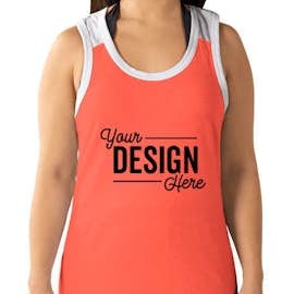 LAT Racerback Tank Dress - Color: Papaya / White