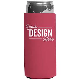 Foldable Slim Can Cooler - Color: Crimson