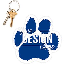 5.5 in. x 5.5 in. Paw Print Car Magnet - Color: Royal Blue / White