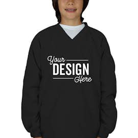 Sport-Tek Youth V-Neck Windshirt - Color: Black