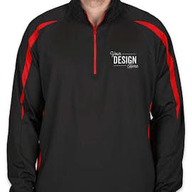 Sport-Tek Contrast Performance Half Zip Pullover - Color: Black / True Red