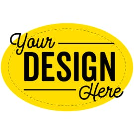 Full Color 3 in. x 2 in. Oval Vinyl Decal - Color: Yellow