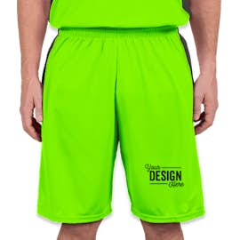 Augusta Colorblock Basketball Shorts - Color: Lime / Slate