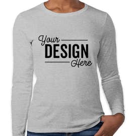 Gildan Women's 100% Cotton Long Sleeve T-shirt - Color: Sports Grey