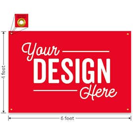 Full Color 6' x 4' Vinyl Banner - Color: Red