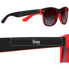 Two-Tone Malibu Sunglasses - Color: Red / Black