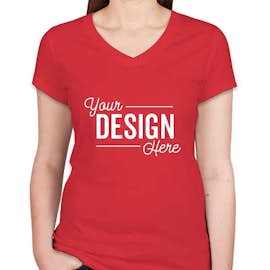 Bella + Canvas Women's Slim Fit Jersey V-Neck T-shirt - Color: Red
