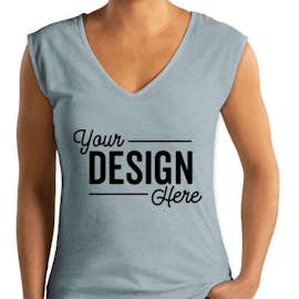 Next Level Women's Slim Fit Festival V-Neck Tank - Color: Stonewash Denim