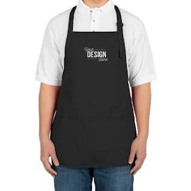 Port Authority Stain Release Medium Length Apron - Embroidered - Color: Black