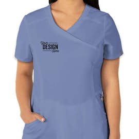 Cherokee Infinity Women's Mock Wrap Scrub Top - Color: Ciel Blue