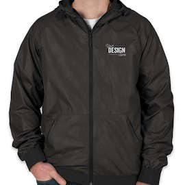 Sport-Tek Embossed Full Zip Hooded Jacket - Color: Black / Black