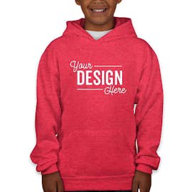 Hanes Youth EcoSmart 50/50 Pullover Hoodie - Color: Heather Red