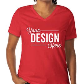 Bella + Canvas Women's Jersey V-Neck T-shirt - Color: Red