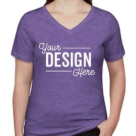 Bella + Canvas Women's Tri-Blend V-Neck T-shirt - Color: Purple Triblend