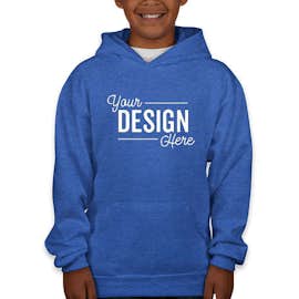 Hanes Youth EcoSmart 50/50 Pullover Hoodie - Color: Heather Blue
