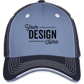 Sportsman Tri-Color Contrast Stitched Hat - Color: Light Blue / Navy