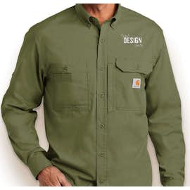 Carhartt Force Ridgefield Button Down Shirt - Color: Burnt Olive