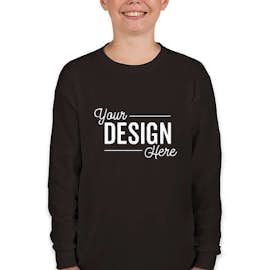 Canada - Gildan Youth 100% Cotton Long Sleeve T-shirt - Color: Black