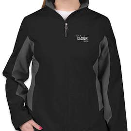 Port Authority Women's Colorblock Soft Shell Jacket - Color: Black / Battleship Grey